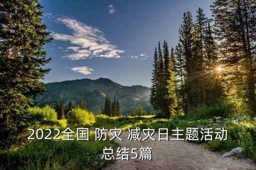 2022全國 防災 減災日主題活動總結5篇