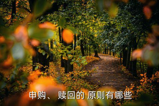  申購、 贖回的 原則有哪些