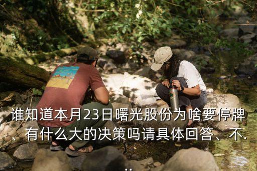 誰(shuí)知道本月23日曙光股份為啥要停牌、有什么大的決策嗎請(qǐng)具體回答、不...