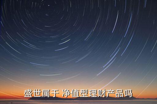 盛世屬于 凈值型理財產品嗎