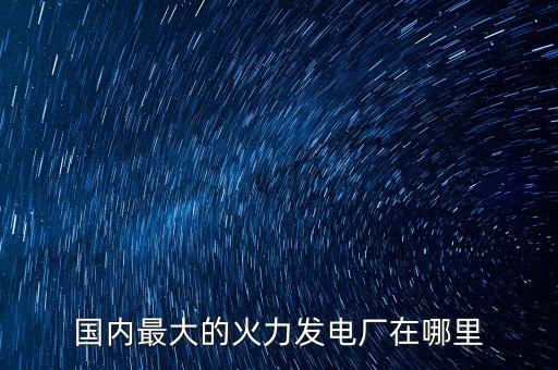 國內最大的火力發(fā)電廠在哪里