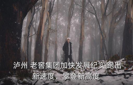 瀘州 老窖集團(tuán)加快發(fā)展紀(jì)實(shí)|跑出新速度、攀登新高度