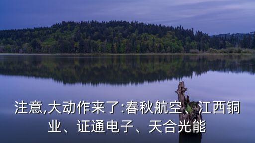 注意,大動(dòng)作來了:春秋航空、江西銅業(yè)、證通電子、天合光能