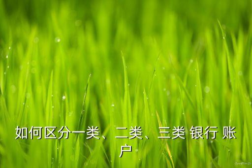 如何區(qū)分一類、二類、三類 銀行 賬戶