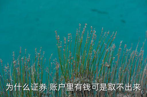 為什么證券 賬戶里有錢可是取不出來(lái)