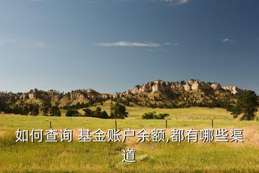 如何查詢(xún) 基金賬戶(hù)余額,都有哪些渠道