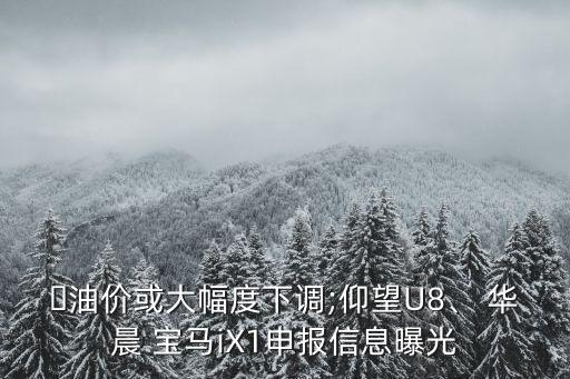 ?油價(jià)或大幅度下調(diào);仰望U8、 華晨 寶馬iX1申報(bào)信息曝光