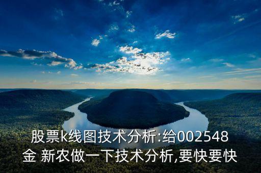 股票k線圖技術分析:給002548金 新農做一下技術分析,要快要快