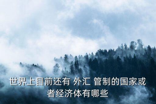 世界上目前還有 外匯 管制的國家或者經濟體有哪些