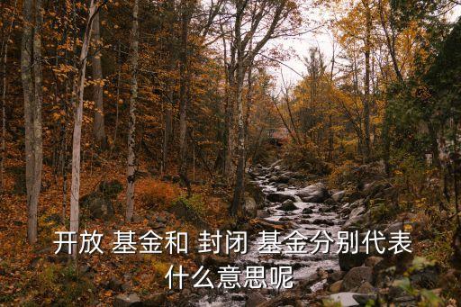  開(kāi)放 基金和 封閉 基金分別代表什么意思呢