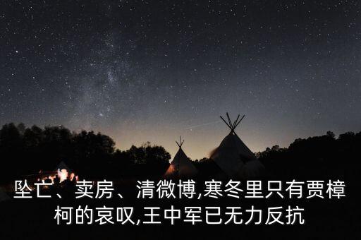 墜亡、賣房、清微博,寒冬里只有賈樟柯的哀嘆,王中軍已無力反抗