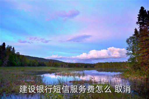  建設銀行短信服務費怎么 取消