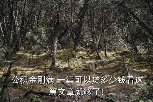 北京交滿(mǎn)一年公積金能貸款多少,北京公積金提取滿(mǎn)一年后怎么辦