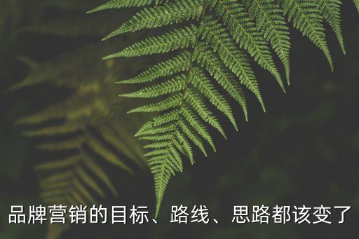 品牌營(yíng)銷(xiāo)的目標(biāo)、路線(xiàn)、思路都該變了