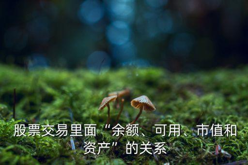  股票交易里面“余額、可用、市值和 資產(chǎn)”的關(guān)系