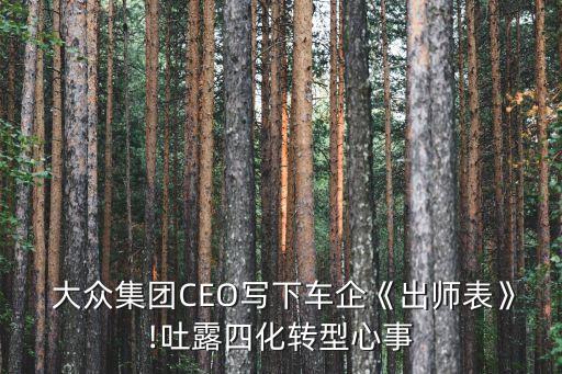  大眾集團(tuán)CEO寫(xiě)下車(chē)企《出師表》!吐露四化轉(zhuǎn)型心事