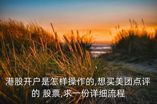 港股開(kāi)戶是怎樣操作的,想買(mǎi)美團(tuán)點(diǎn)評(píng)的 股票,求一份詳細(xì)流程