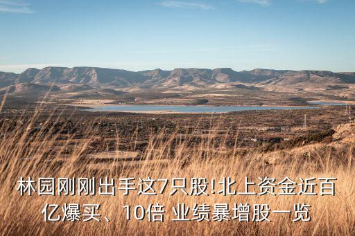 林園剛剛出手這7只股!北上資金近百億爆買、10倍 業(yè)績(jī)暴增股一覽