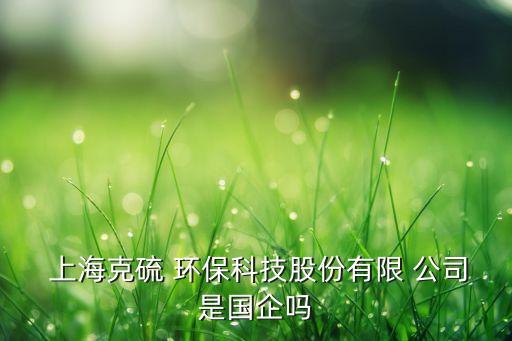  上?？肆?環(huán)?？萍脊煞萦邢?公司是國企嗎