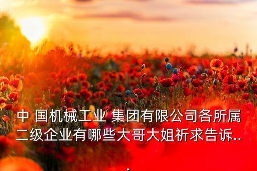 中 國機(jī)械工業(yè) 集團(tuán)有限公司各所屬二級(jí)企業(yè)有哪些大哥大姐祈求告訴...