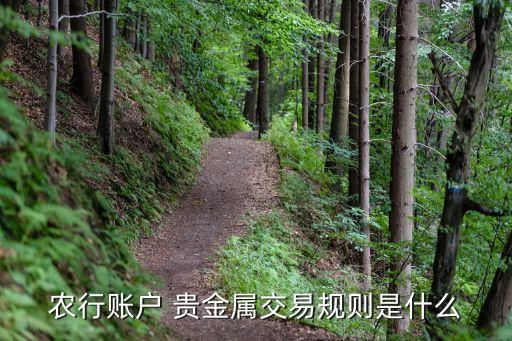 農(nóng)行賬戶(hù) 貴金屬交易規(guī)則是什么