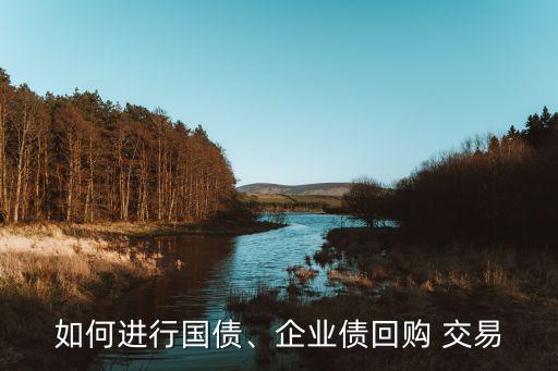 如何進(jìn)行國(guó)債、企業(yè)債回購(gòu) 交易