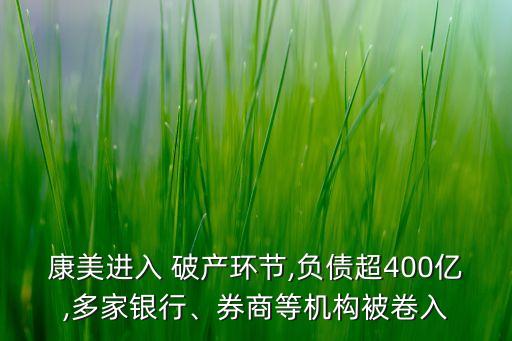 康美進(jìn)入 破產(chǎn)環(huán)節(jié),負(fù)債超400億,多家銀行、券商等機(jī)構(gòu)被卷入