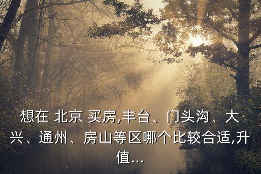 想在 北京 買房,豐臺(tái)、門頭溝、大興、通州、房山等區(qū)哪個(gè)比較合適,升值...