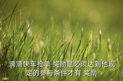  滴滴快車(chē)搶單 獎(jiǎng)勵(lì)是必須達(dá)到他規(guī)定的參與條件才有 獎(jiǎng)勵(lì)