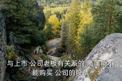 與上市 公司老板有關系的 親屬能不能購買 公司的股票