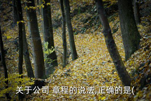 關于公司 章程的說法,正確的是(