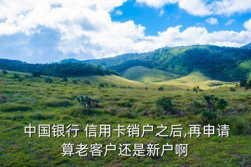  中國(guó)銀行 信用卡銷(xiāo)戶之后,再申請(qǐng)算老客戶還是新戶啊