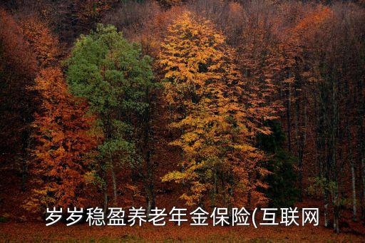 歲歲穩(wěn)盈養(yǎng)老年金保險(互聯(lián)網
