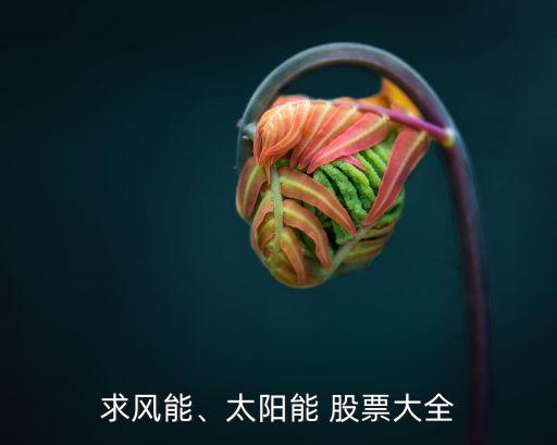 求風(fēng)能、太陽能 股票大全