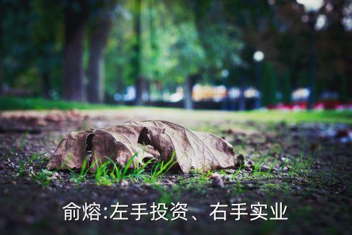 俞熔:左手投資、右手實(shí)業(yè)