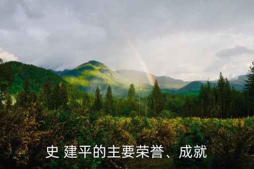 史 建平的主要榮譽(yù)、成就