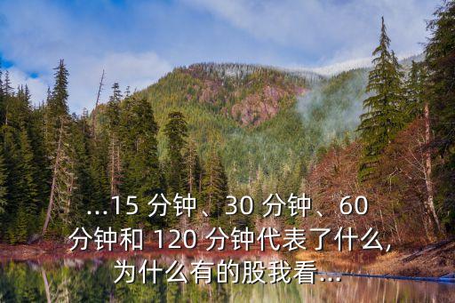 ...15 分鐘、30 分鐘、60 分鐘和 120 分鐘代表了什么,為什么有的股我看...