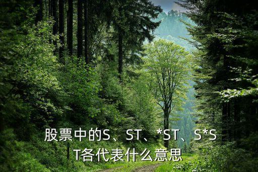  股票中的S、ST、*ST、S*ST各代表什么意思