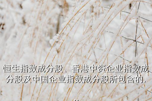恒生指數(shù)成分股、香港中資企業(yè)指數(shù)成分股及中國企業(yè)指數(shù)成分股所包含的...