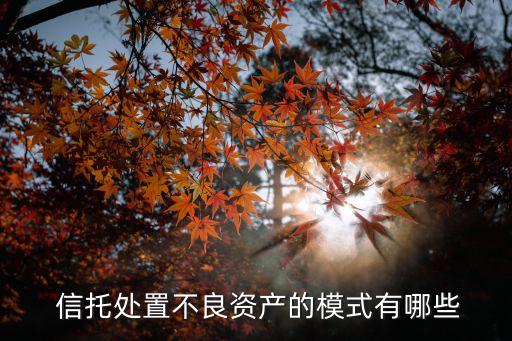  信托處置不良資產的模式有哪些